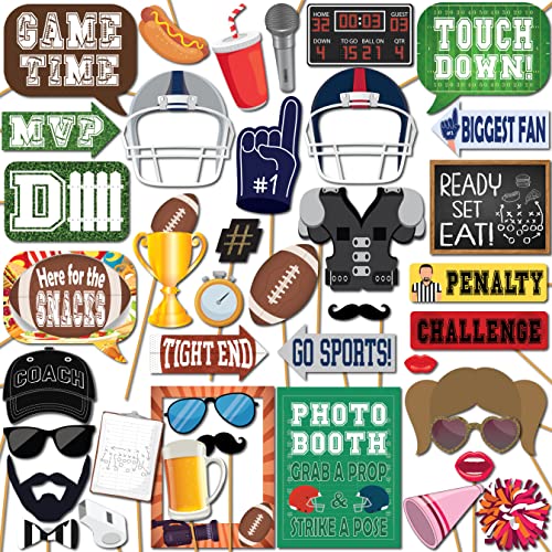 Football Photo Booth Props - 41-pc Kit with 8 x...