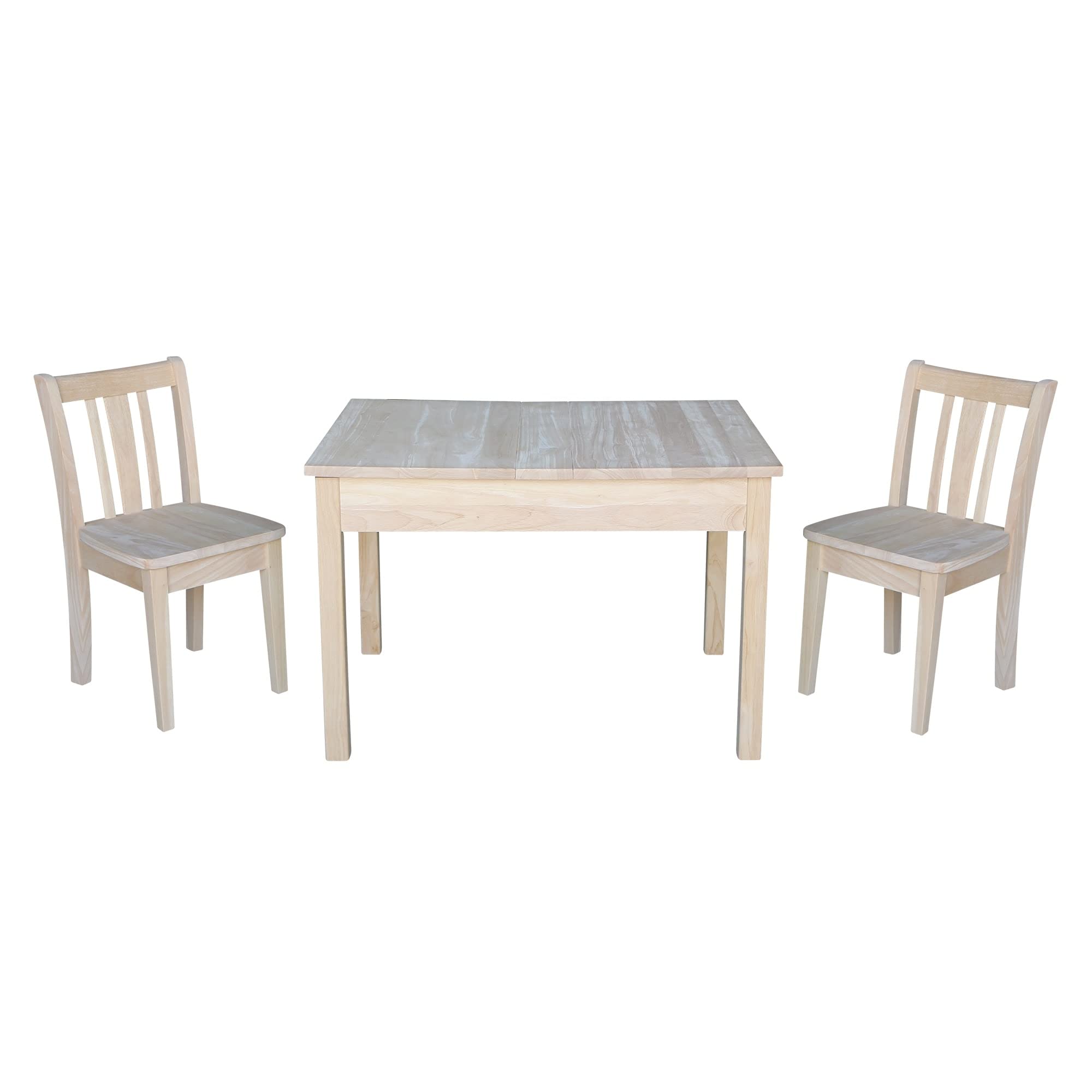 International Concepts Table With 2 San Remo Juvenile Chairs, Unfinished