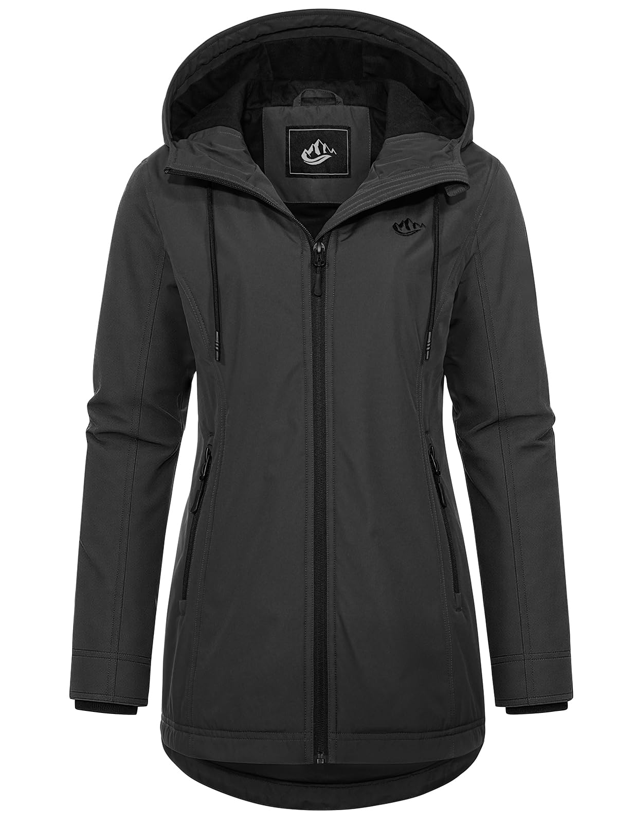 Veste Femme Softshell Imperméable Veste de Randonnée Parka Coupe Vent Blouson Polaire à Capuche Femme Printemps Automne Manteau Zippé d'Extérieur