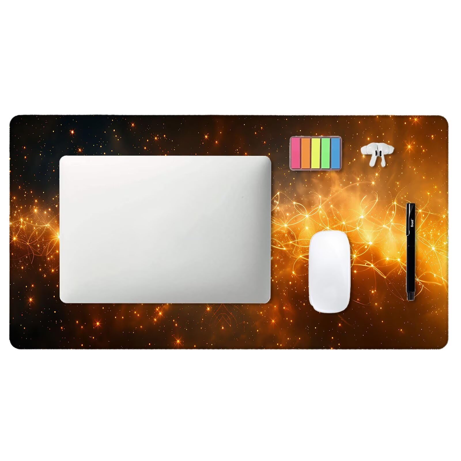 Alfombrilla Ratón Gaming, 1500x600x4 mm Alfombrilla Ratón XXL Color Naranja, Impermeable Alfombrilla Escritorio con Tela de Micro Tejido Superior, Base Antideslizante, Mousepad para Juego (Sueño) K-1