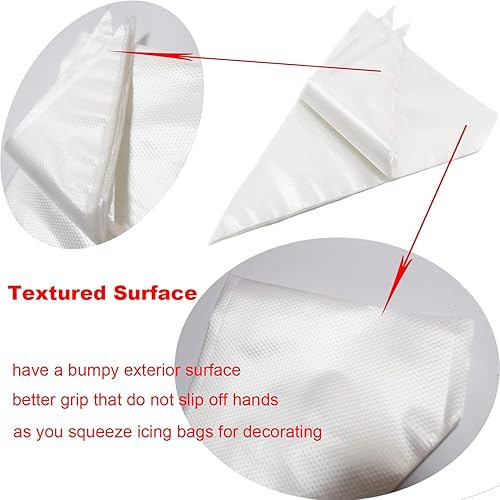 Miniatura 3 de 100 bolsas de pastelería desechables sin extremidades, 100 bolsas de pastelería de 12 pulgadas para glaseado real, glaseado y decoración de