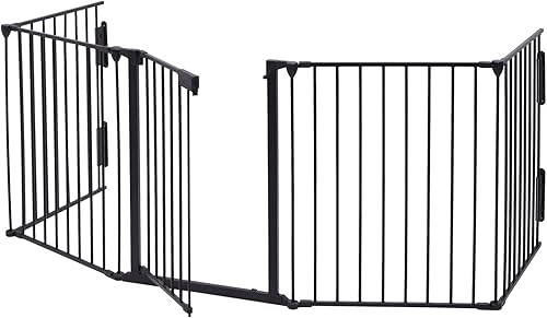 Miniatura 3 de Olesil - Puerta de bebé de 120 pulgadas de ancho para chimenea, valla de seguridad para montaje en pared, 6 paneles, barrera para puerta de bebé,