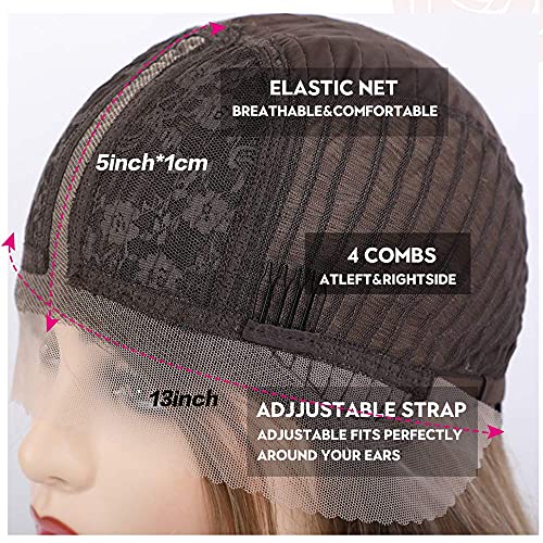 Emmor EMBL66055-1 Long Ombre Blonde Lace Front Wig For Women,25 Inch Natural Wavy Daily Hair Synthetic Lace Wigs Middle Part,Hand Tied/Longlife/Lightweight thumb #6