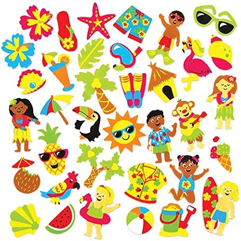 Pegatinas de Espuma Playa Tropical (120 unidades) para manualidades de niños de Baker Ross Cover
