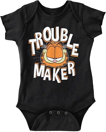 Brisco Brands Garfield Cartoon Funny Troublemaker Baby Romper Boys or Girls