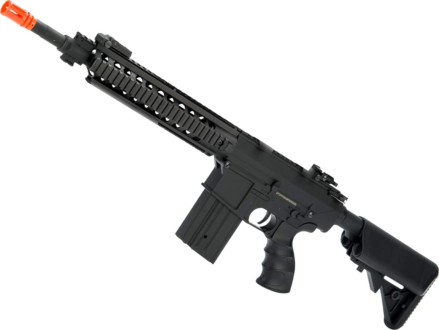 Evike Airsoft - Matrix Full Size SR25-K Precision Rifle AEG Airsoft (Model: Polymer Body/Black)
