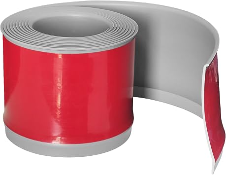 Flexible Baseboard Molding Trim 4Inch x 40Feet Gray Vinyl Wall Base Self-Adhesive, Peel and Stick Baseboard Molding Rubber Baseboard, Peel and Stick Trim Molding Baseboard Trim4in x 40ft, Gray