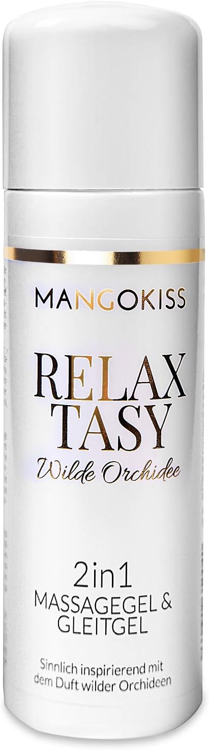 MangoKiss RELAXTASY - 2in1 Personal Lubricant for Sex and Scented Massage Gel"Wild Orchid" - Silicone-Based Kamasutra lube for Women and Men