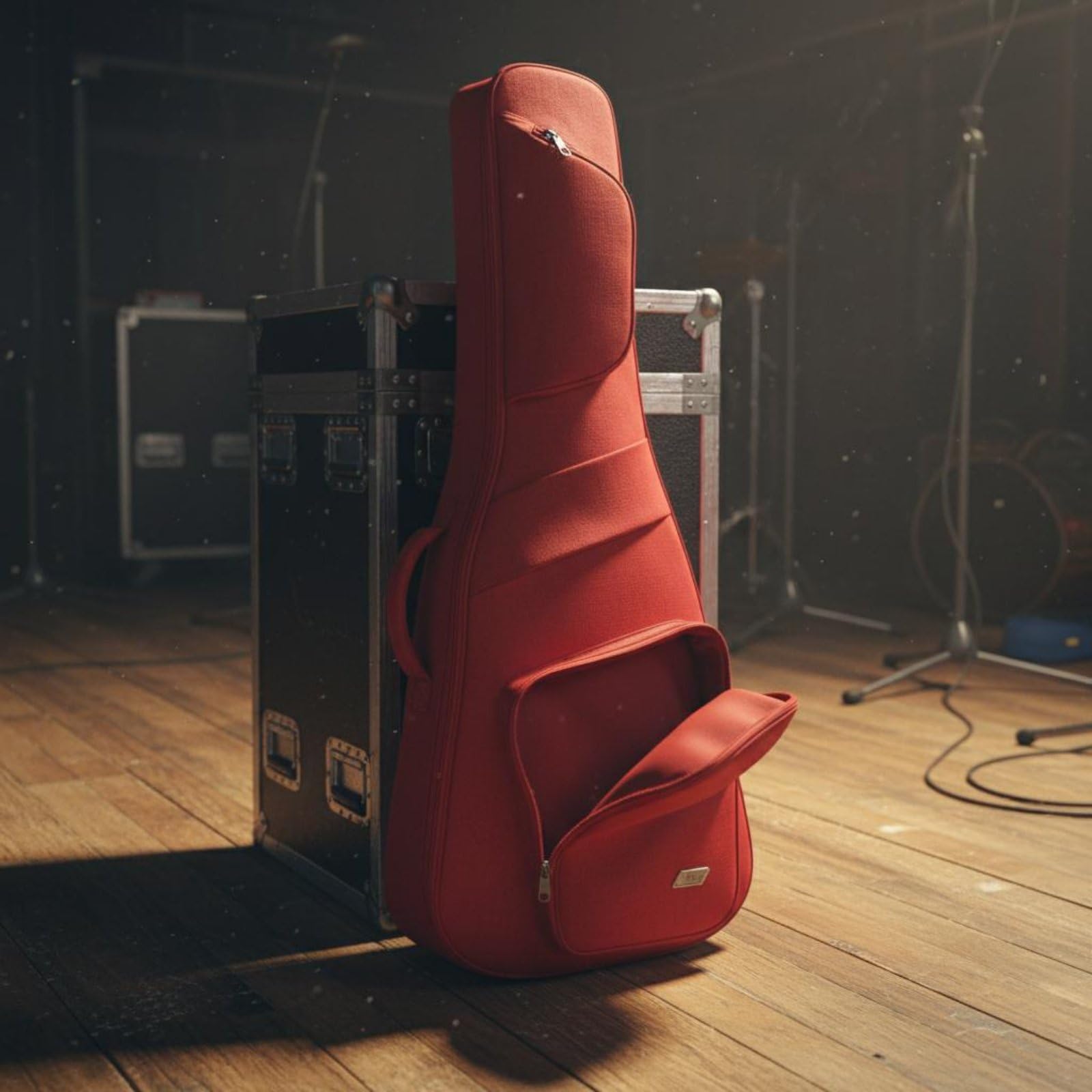 Gralara Funda Guitarra Acolchada Accesorio Musical Resisn para Viaje, Ensayo, Rojo Eléctrico
