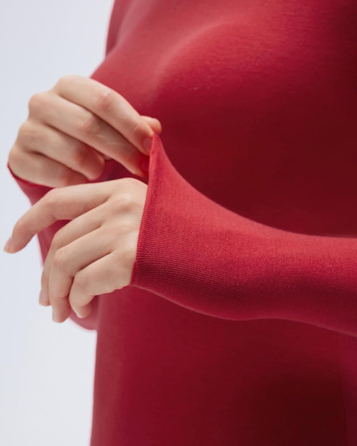 SUUKSESS Cloud Cashmere Women Crew Neck Fitted Long Sleeve Shirt Basic Knit Tops - Image 4