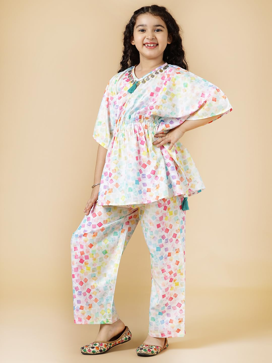 A.T.U.N. (ALL THINGS UBER NICE) Set mit T-Shirt und gerader Hose für Mädchen | Western-Kleidungsset