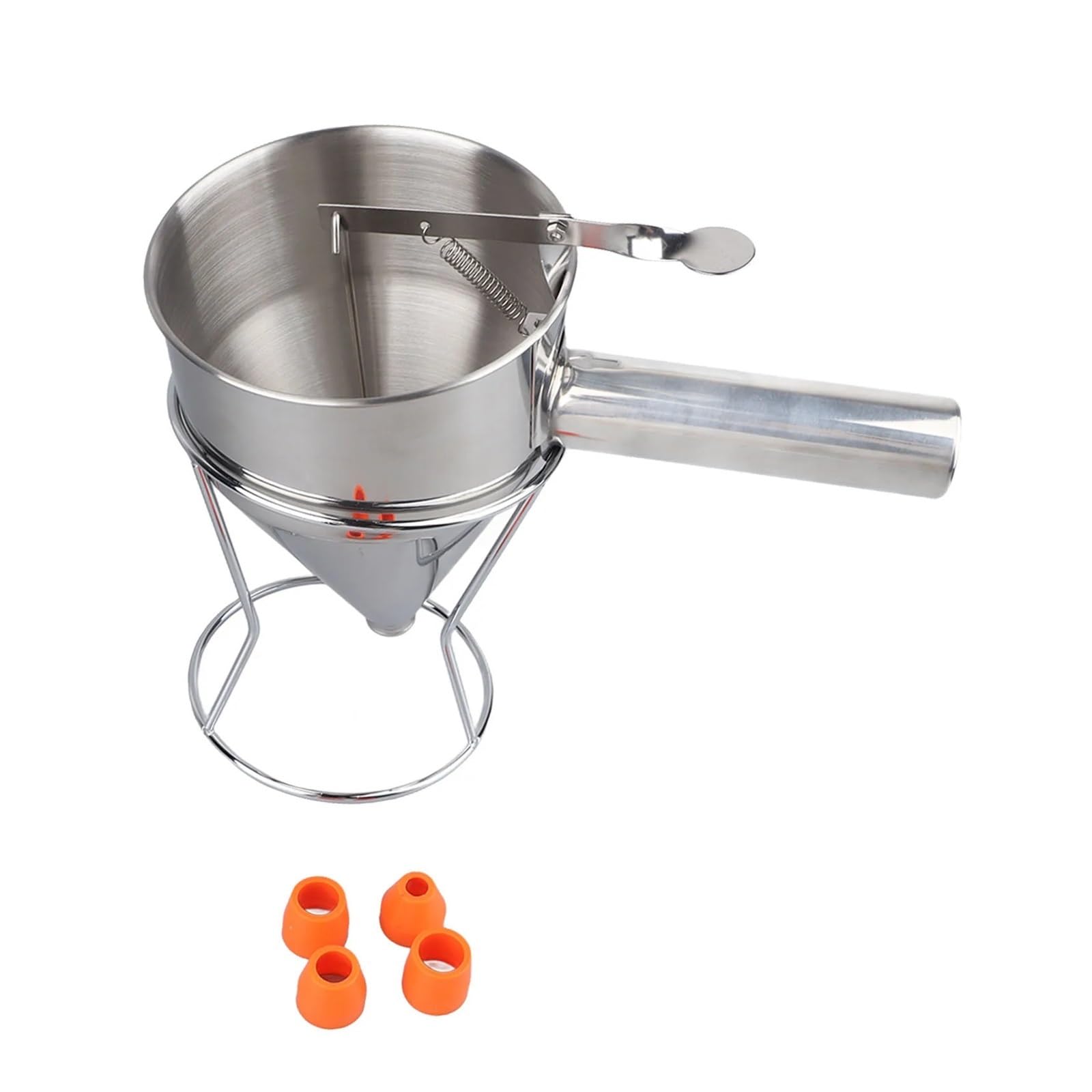 Dosatore for pastella in acciaio inox for pancake con bocca in silicone da 18 mm, 4 pezzi, for, cupcake e teglie forno