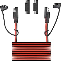 Vista 6 de [Versión actualizada] Abrazaderas de cocodrilo con clip de batería de 3.2 pies al conector SAE, cable de extensión de cargador solar de 14