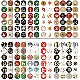 Pegatinas Navideñas para Tarjetas, Pegatinas de Navidad, 10 Hojas Pegatina para Calendario de Adviento, Pegatina de Calendario Navidad, Decoraciones de Navideñas