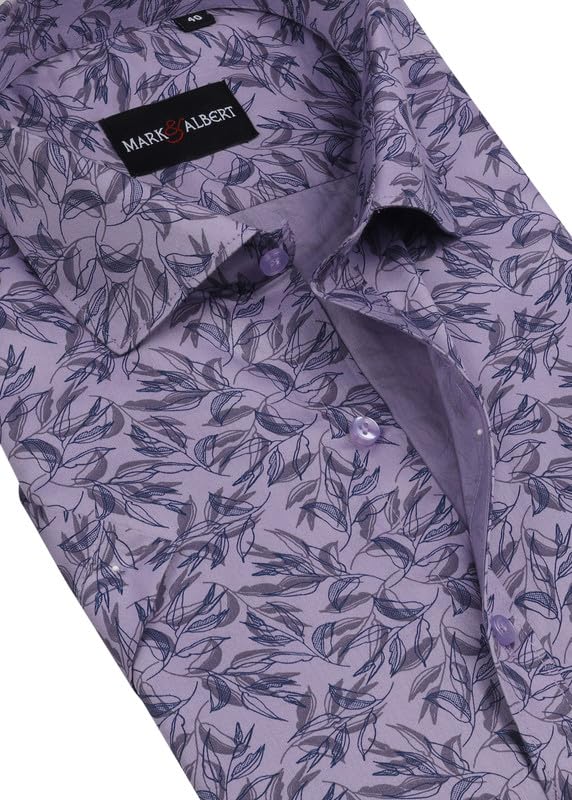 Image of MARK & ALBERT Men's 100% Cotton Printed Half Sleeves Regular Fit Shirt for Men