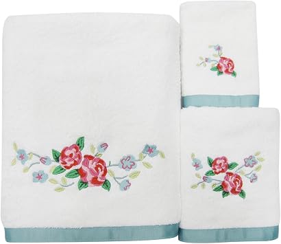 Allure Home Creations Vintage Lace 100% Cotton 3-Piece Towel Set