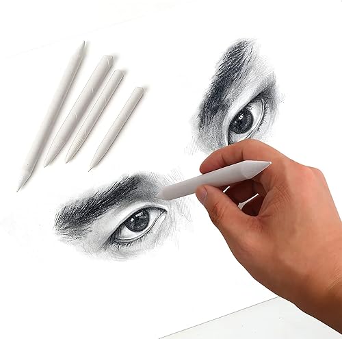 Miniatura 3 de Ibluelover 10 lápices de carbón blanco, lápices de dibujo de carbón de grafito, lápices de bocetos, lápices de pintura de sombreado para artistas,