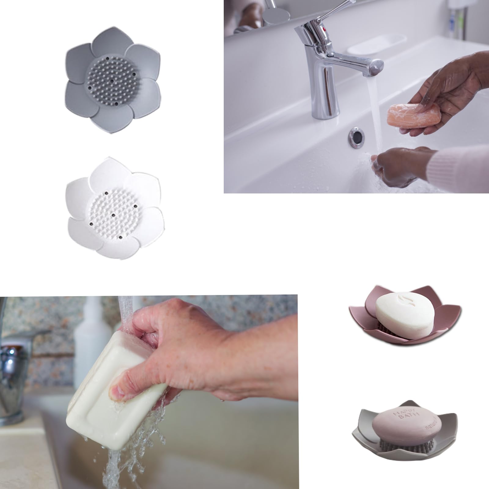 Lotus Zeepbakje - Siliconen Zeepbakje Met Afvoer - Hygiënisch En Droog Voor Badkamer Keuken Doucheruimte Wasruimte Of Modderruimte