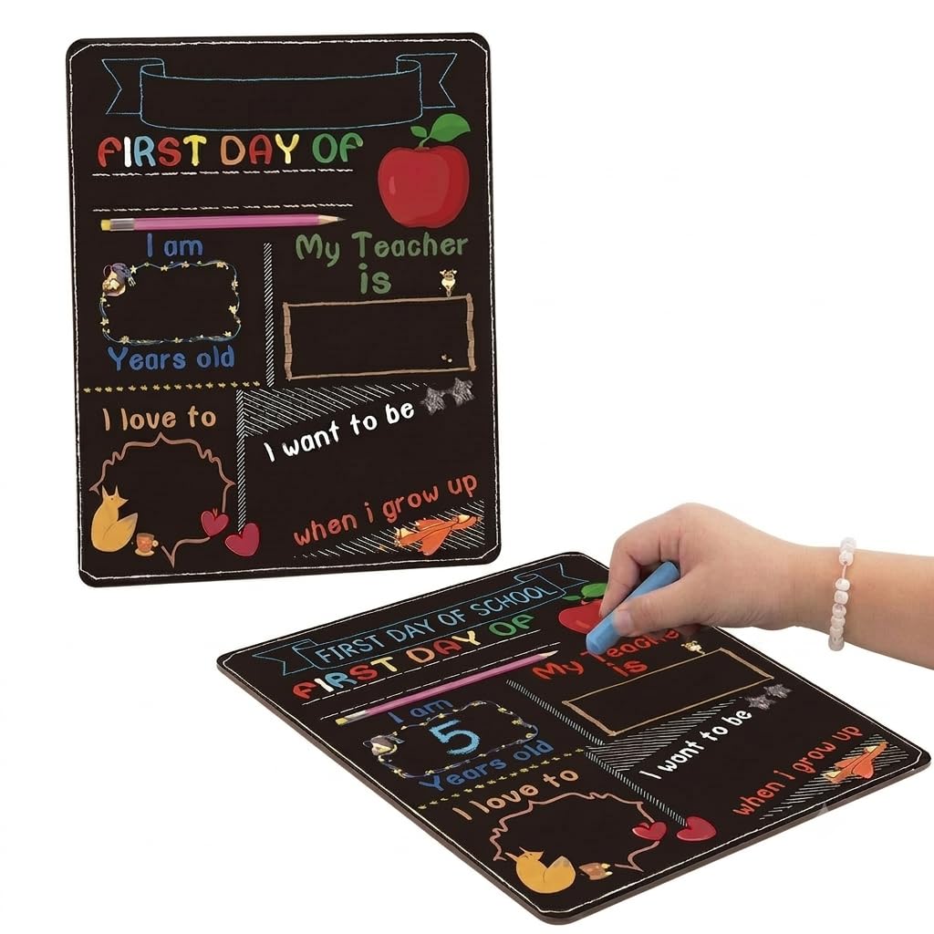 DOITOOL First Day of School Board - Double Sided Chalkboard