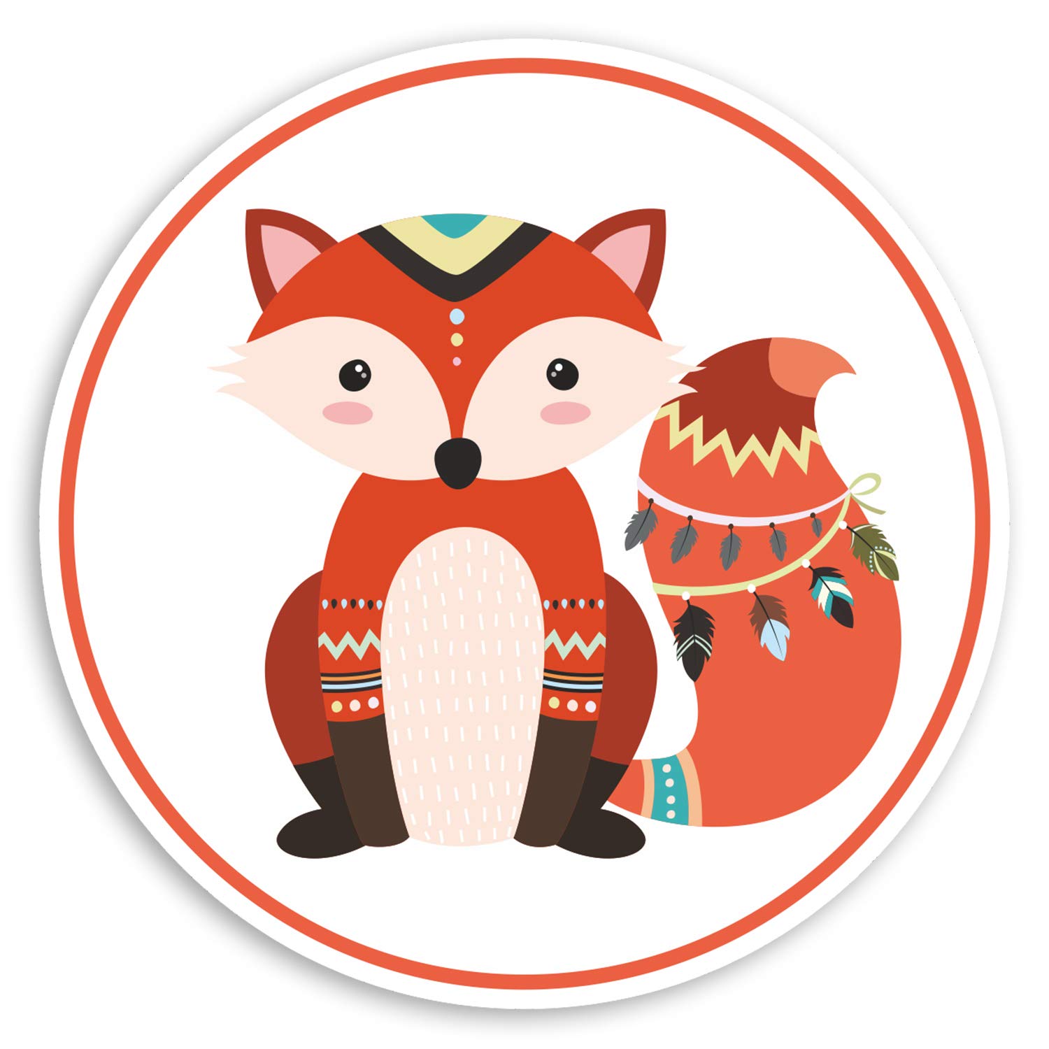 Destination Vinyl Ltd Multi 2 X 10Cm Cute Ginger Fox Vinyl Stickers - Kids Wild Luggage Sticker #30518 (10Cm Wide)