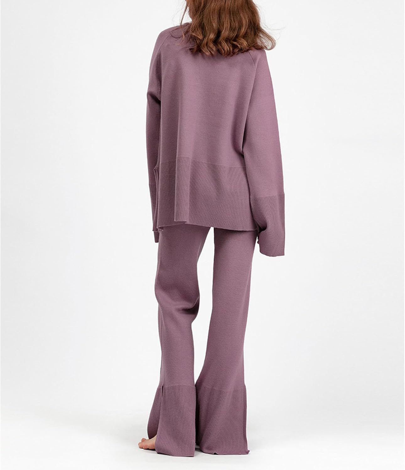 Firzero Sweater Sets Women 2 Piece Clothing Set Long Sleeve Knit Pullover Tops Wide Leg Pants Loose Lounge Sets Tracksuits