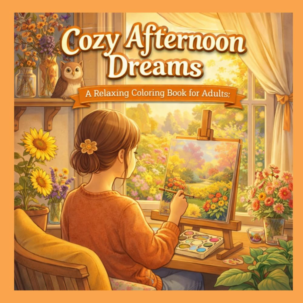 Cozy Afternoon Dreams: A Relaxing Coloring book for adult
