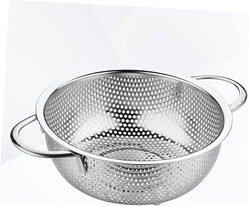 Miniatura 5 de KICHOUSE Cuenco de lavado de arroz, colador de acero inoxidable, doble asa, colador de verduras, coladores para cocina, fideos, cesta de colador