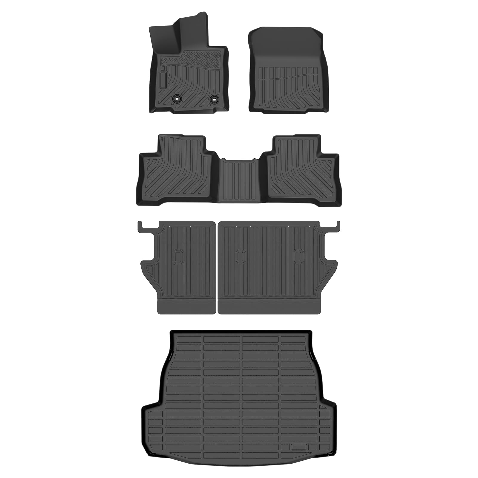 Floor Mats &amp; Cargo Liner for 2026 Toyota RAV4 Hybrid (Not for Models with Trunk Subwoofer and PHEV) All Weather Automotive TPE Floor Liners Set with Backrest Mat Anti-Slip Waterproof Accessories