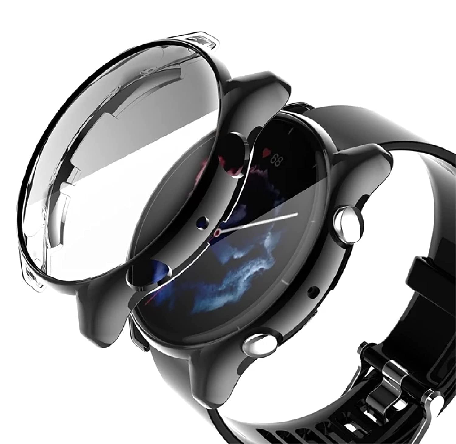 Prolet Silicone Protector Compatible with Amazfit GTR 3 and GTR 3 Pro Smartwatch, All-Around Screen Protector Cover Soft TPU Bumper Frame (GTR 3 & GTR 3 Pro, Black) (B09QC653JC) Amazon Price History, Amazon Price Tracker