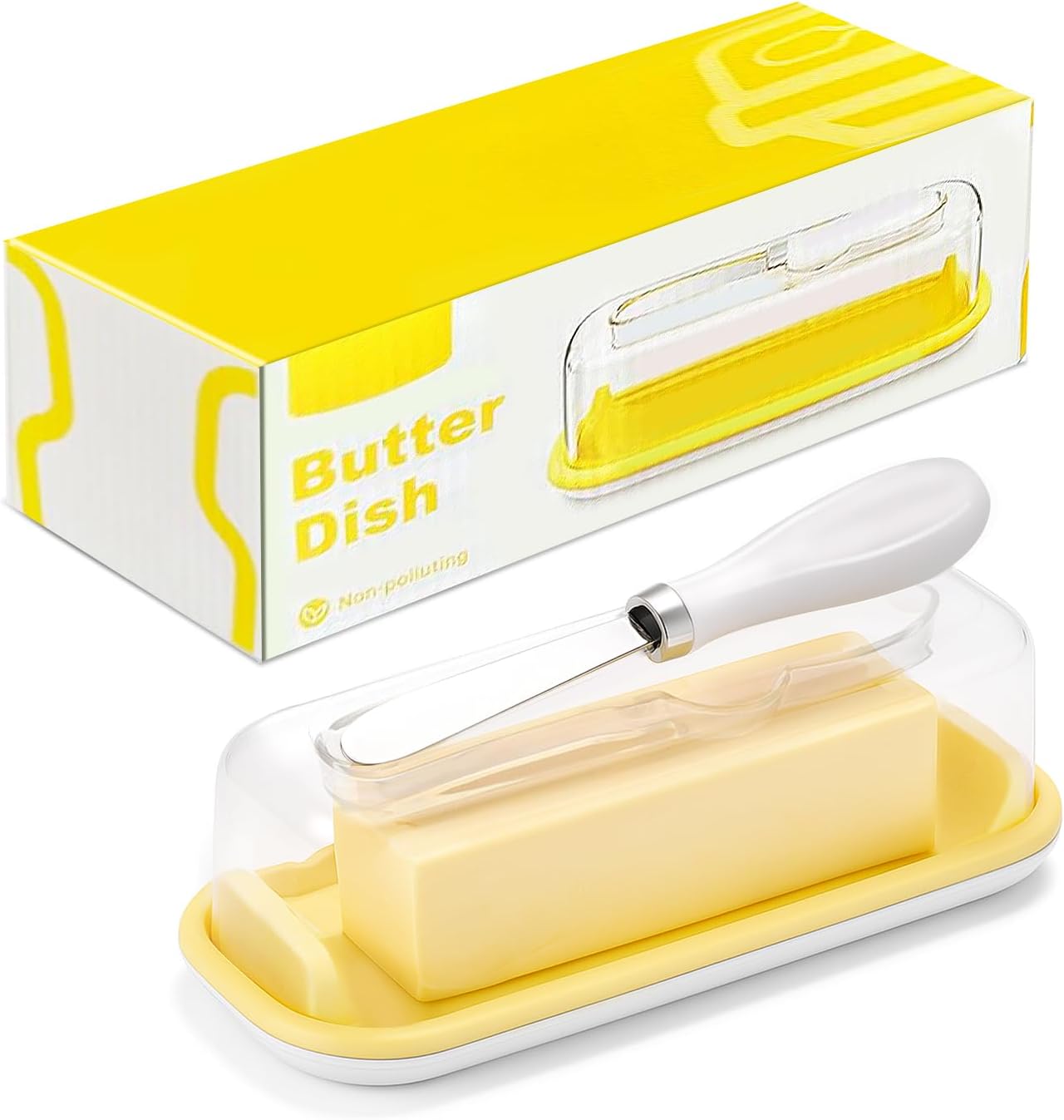 Butter Dish with lid and knife, With TBSP marks ,Butter Holder for East/West Coast ,Butter Dish for Countertop or Refrigerator Butter Dish with lid and knife, With TBSP marks ,Butter Holder for East/West Coast ,Butter Dish for Countertop or Refrigerator