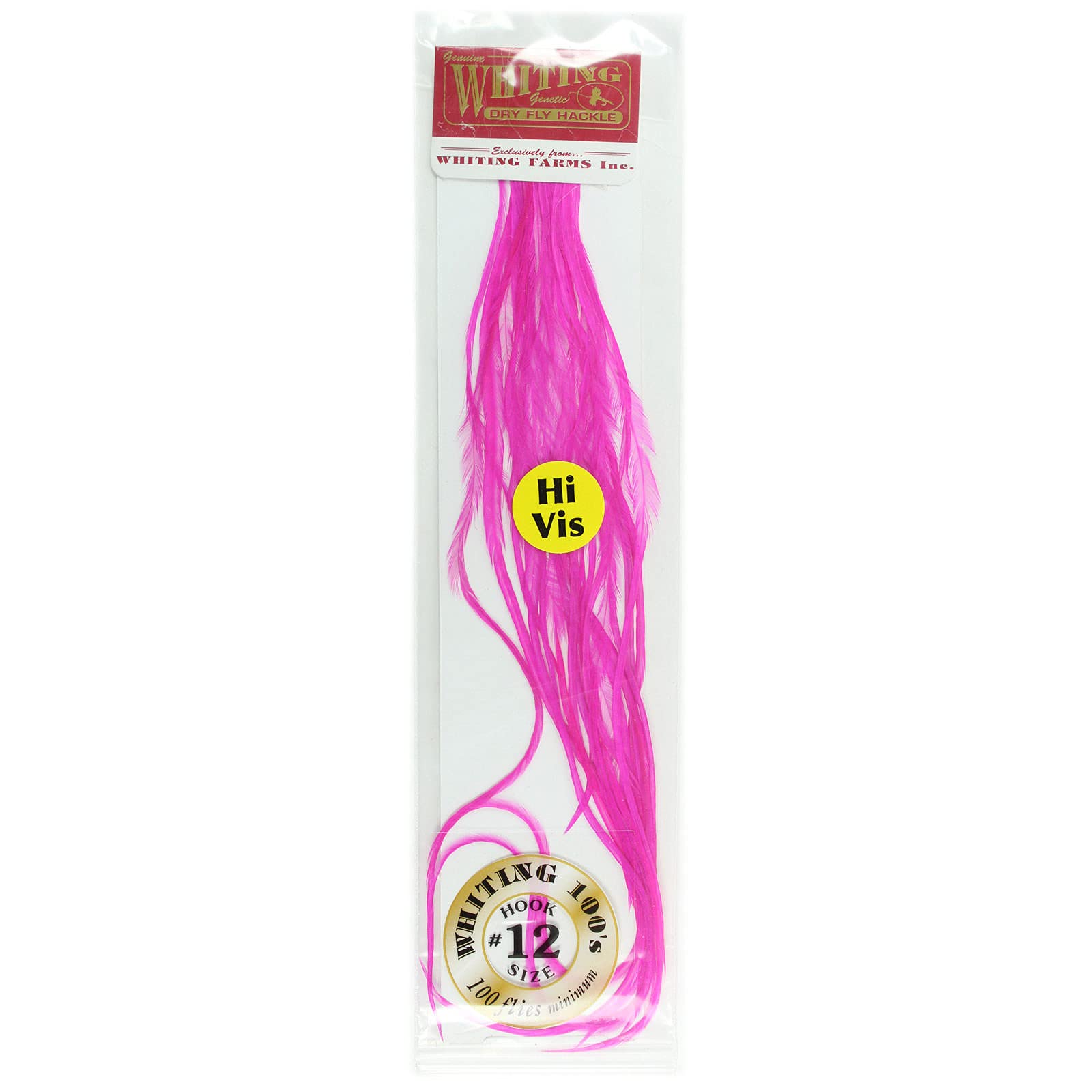 Whiting 100's Dry Fly Hackle - Hi Vis Pink - Size 12