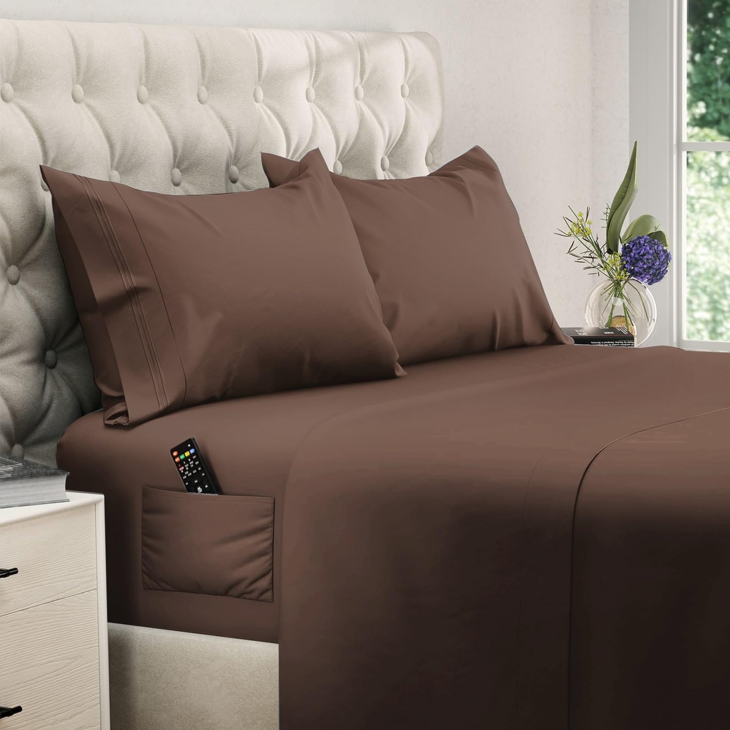 DREAMCARE Queen Sheet Set - Extra Deep - Mocha Brown