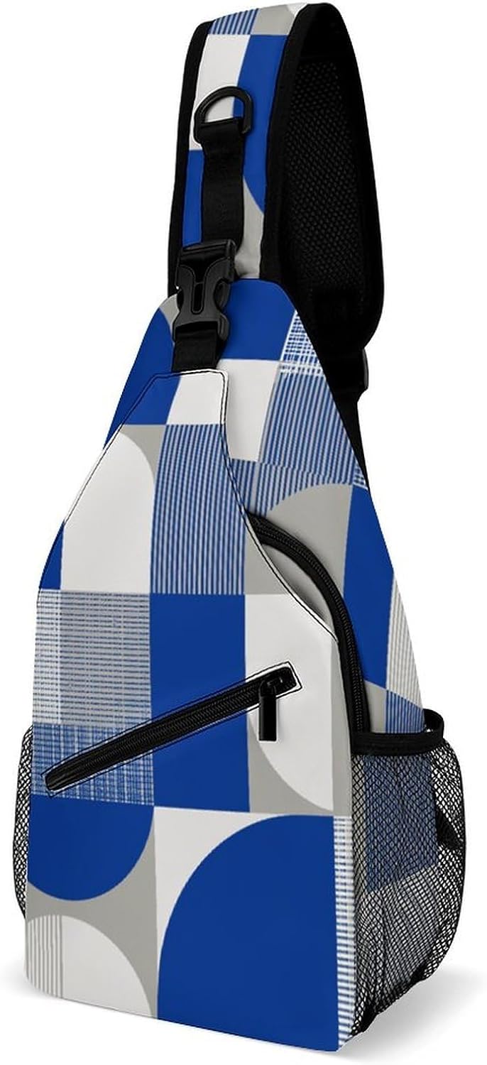Linear Assembly Sling Crossbody Bag Lightweight Chest Shoulder Backpack for Outdoor Sports