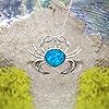 Honolulu-Jewelry-Company-Sterling-Silver-Simulated-Blue-Opal-Crab-Pendant-Necklace-with-18-Box-Chain Honolulu Jewelry Company Sterling Silver Simulated Blue Opal Crab Pendant Necklace with 18" Box Chain