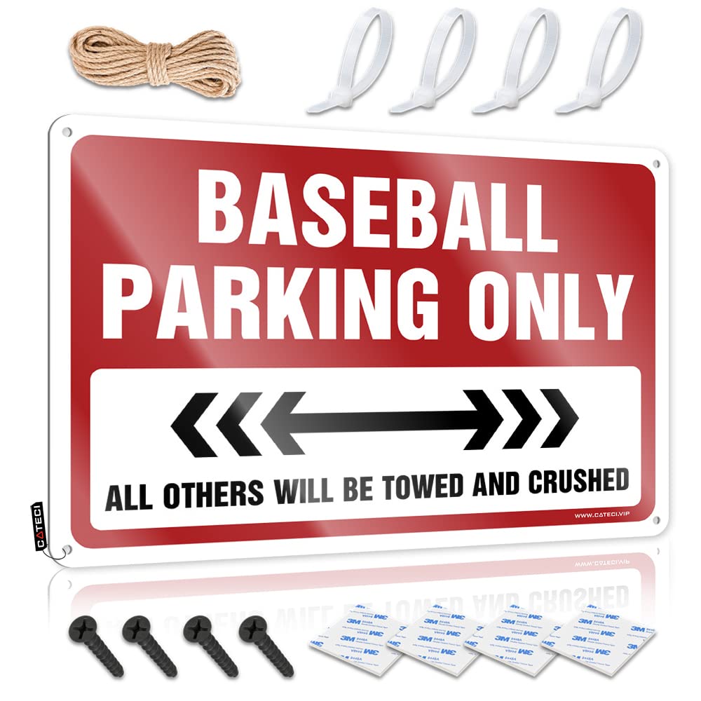 KRAZMURONGD Outdoor Signs And Decor Baseball Parking Only Tin Sign(30X40CM)