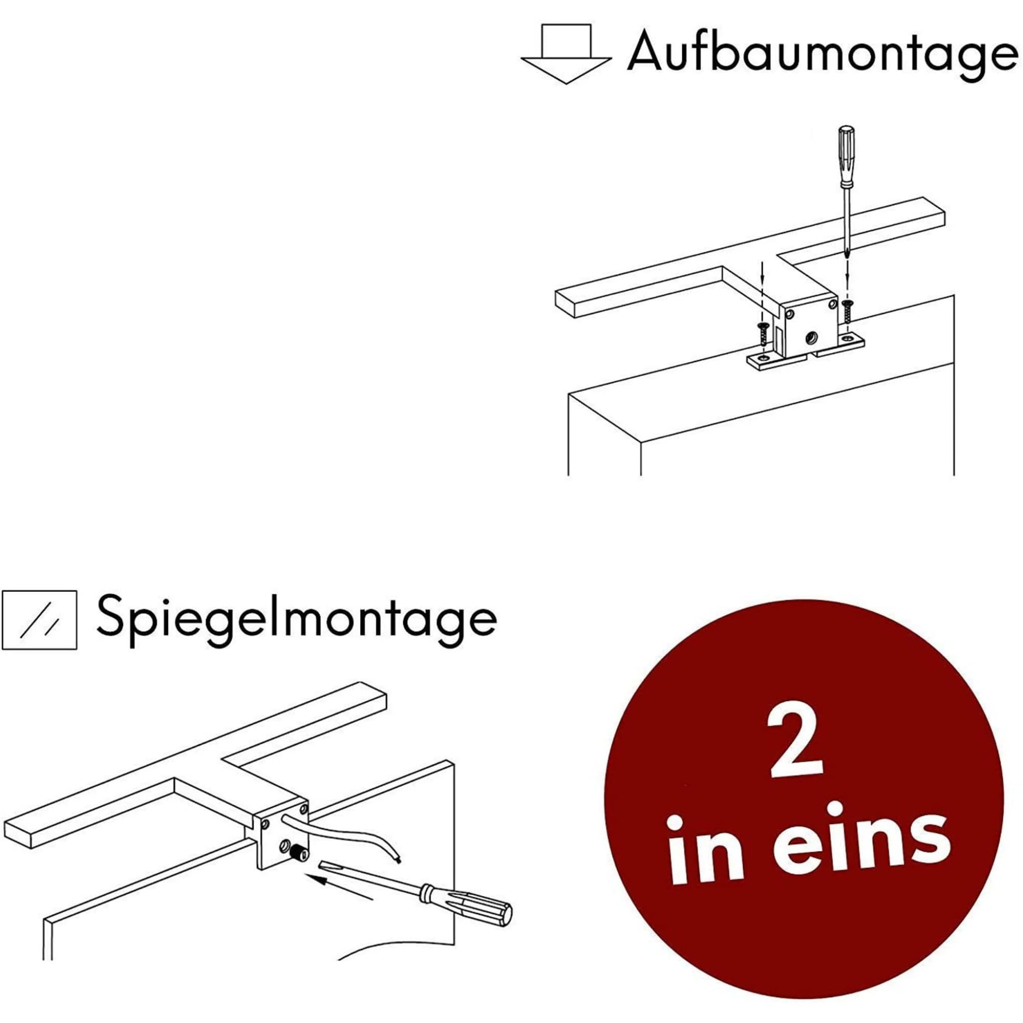 kalb | LED Badleuchte 400mm verchromt Spiegelleuchte 230V IP44 für Bad Spiegel 3000K warmweiß oder 4000K neutralweiß (Warmweiß)