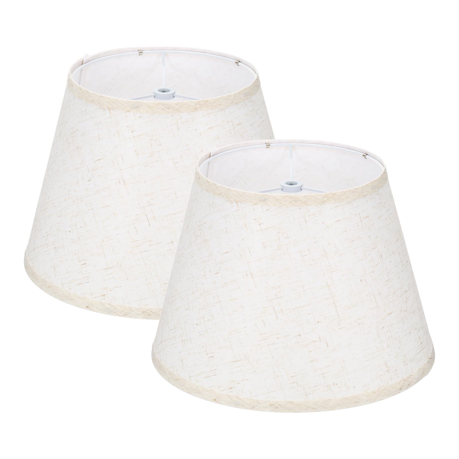 VIAPUICE Empire-Linen Lamp Shades Set of 2, 7"x 11"x 8"Spider Fitter- Beige