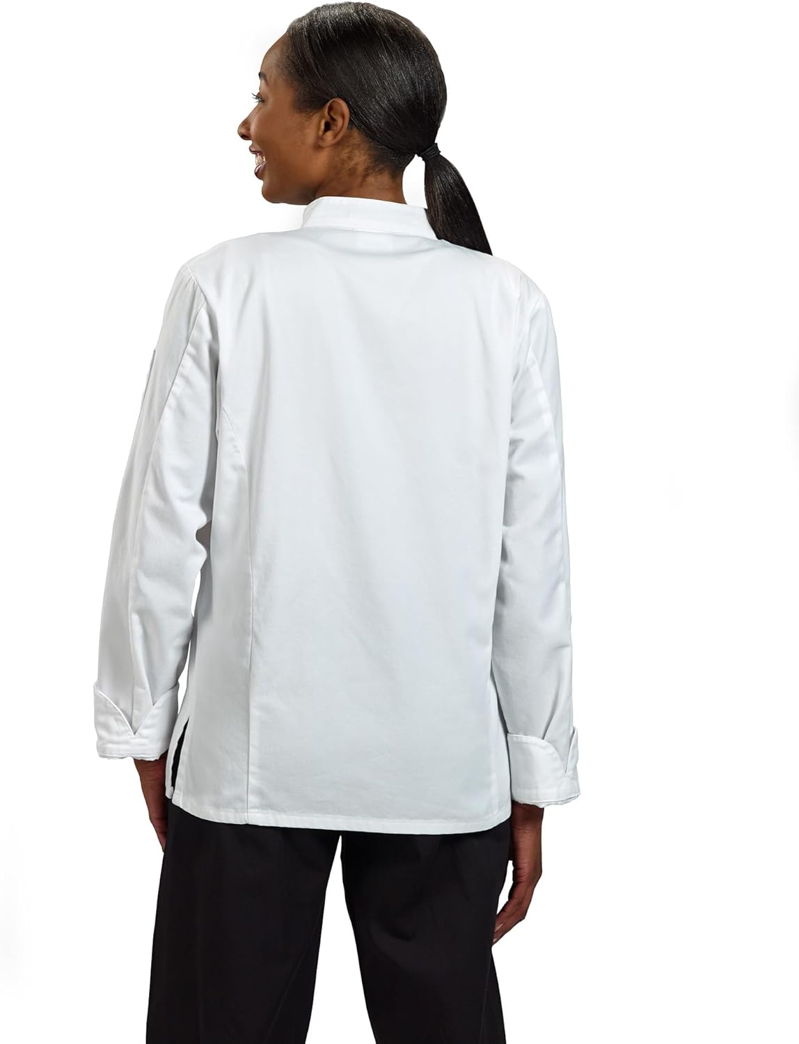 Mercer Culinary M60020WHM Millennia Women's Cook Jacket with Traditional Buttons, Medium, White - Image 2