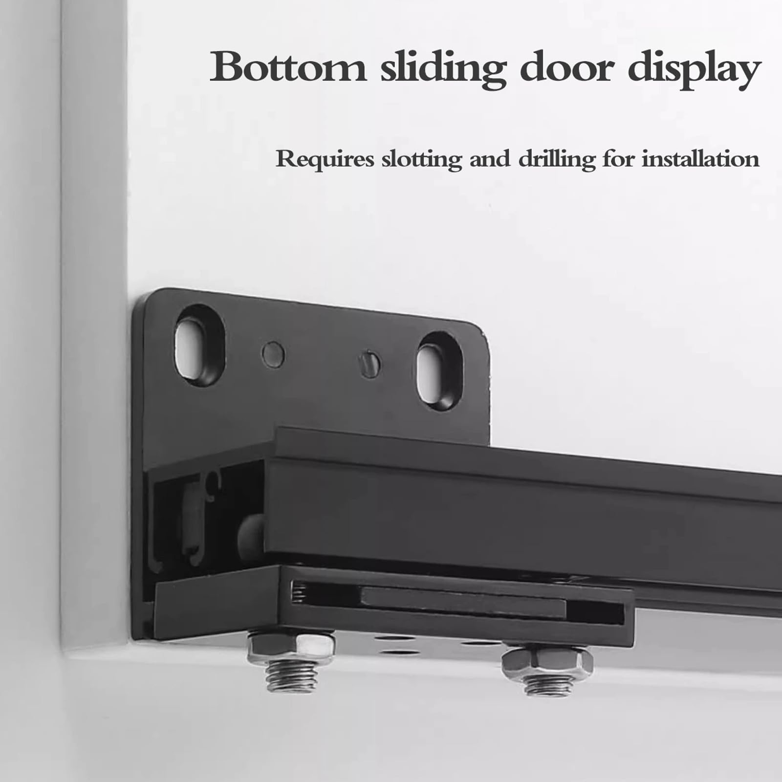 Kit de quincaillerie pour Porte coulissante,Rail pour Porte coulissante Placard,Quincaillerie de Porte Coulissante Invisible Non Rail,Porte Non Incluse,pour Porte en boiss Simple