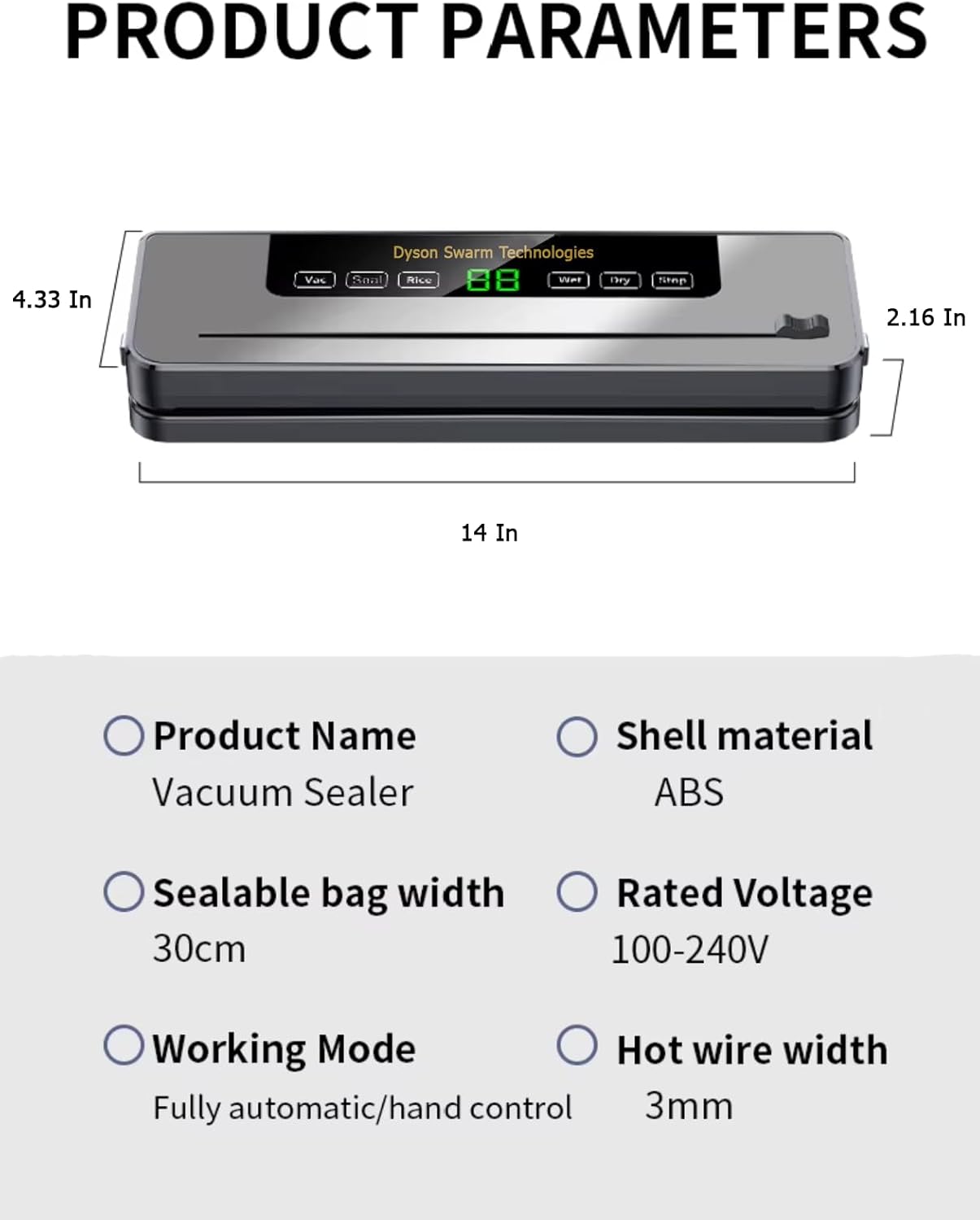 Vacuum Sealer Machine for Food with Built-In Cutter: 8-in-1 Food Sealer Vacuum Sealing for Liquid/Dry/Moist Saver,Manual/External Super Strong Suction,Countdown Display,Stainless Steel,Starter Kit - Image 6