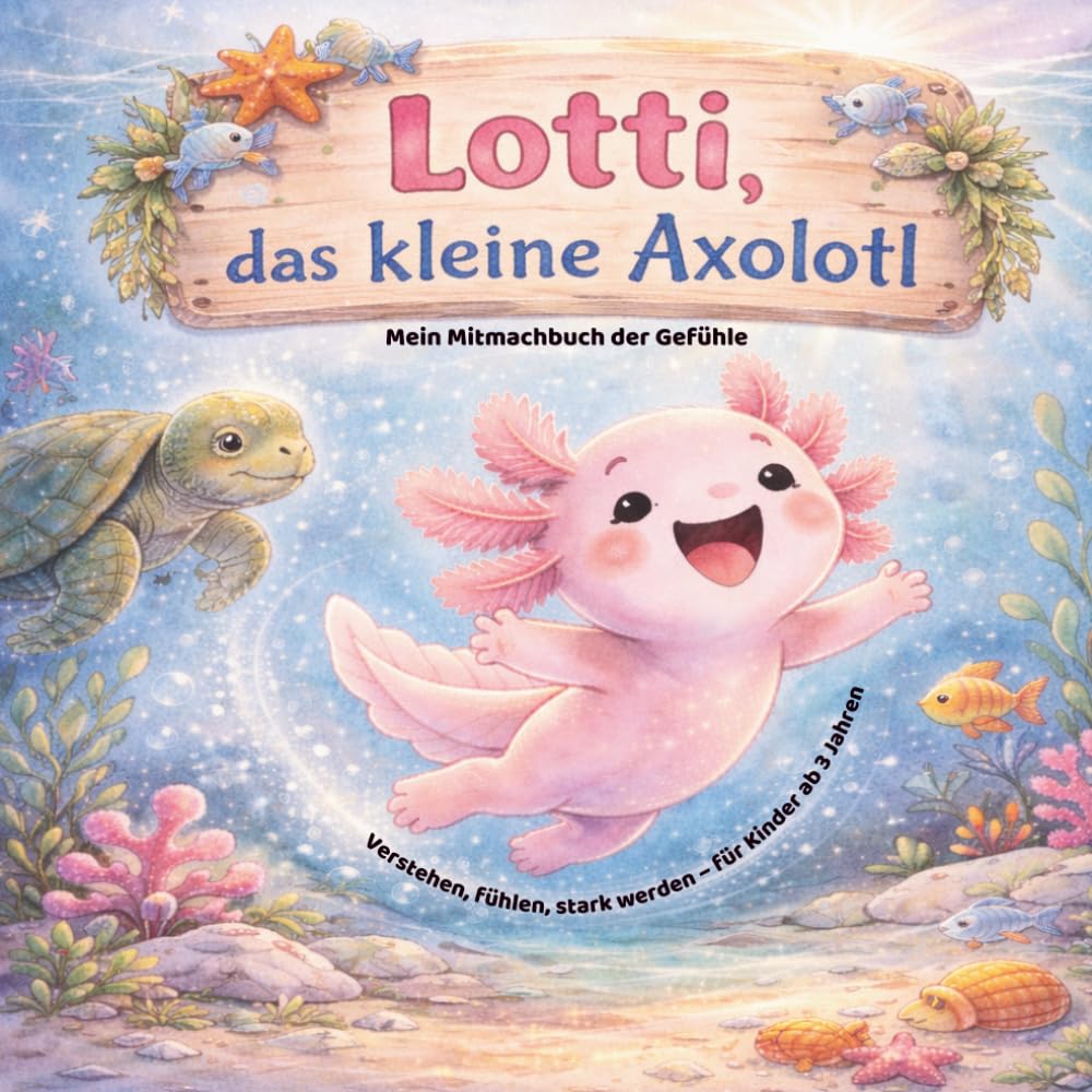 Lottl, das kleine Axolotl, Mein Mitmachbuch der Gefühle,Verstehen, fühlen, stark werden – für Kinder ab 3 Jahren: Gefühle verstehen & stärken: Ein ... über Traurigkeit, Wut, Angst und Mut