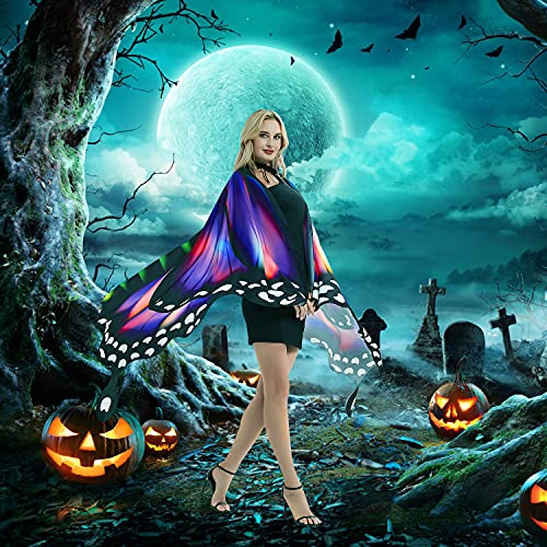 plainshe Butterfly Wings, Adult Butterfly Wings Costume, Butterfly Cape, Halloween Butterfly Wings for Women, 3PCS Fairy Shawl Set. - Image 3