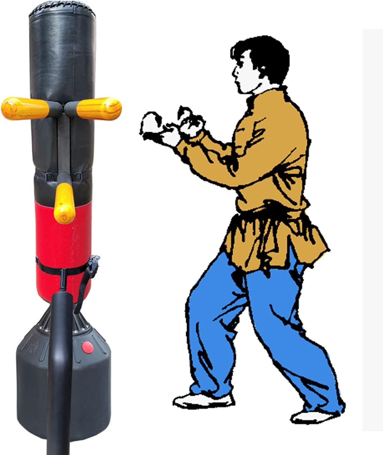 Portable Martial Arts Dummies, Wing Chun Dummy for Martial Arts Training, Hard Object Bundle