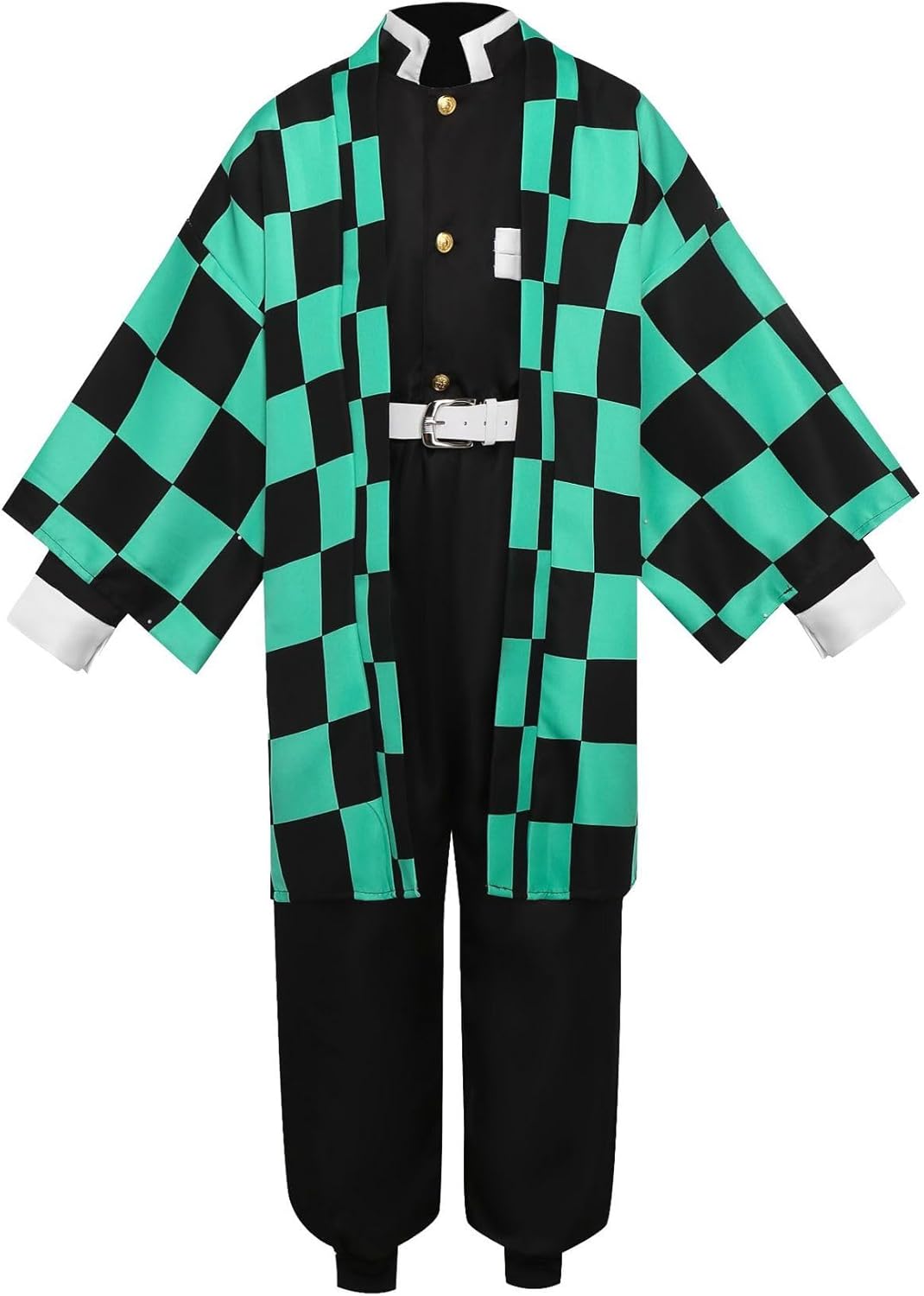 Kamado Full Set Men Cosplay Kamado Women Plus Size Costume Green Coat Adult Green kimono Halloween Party