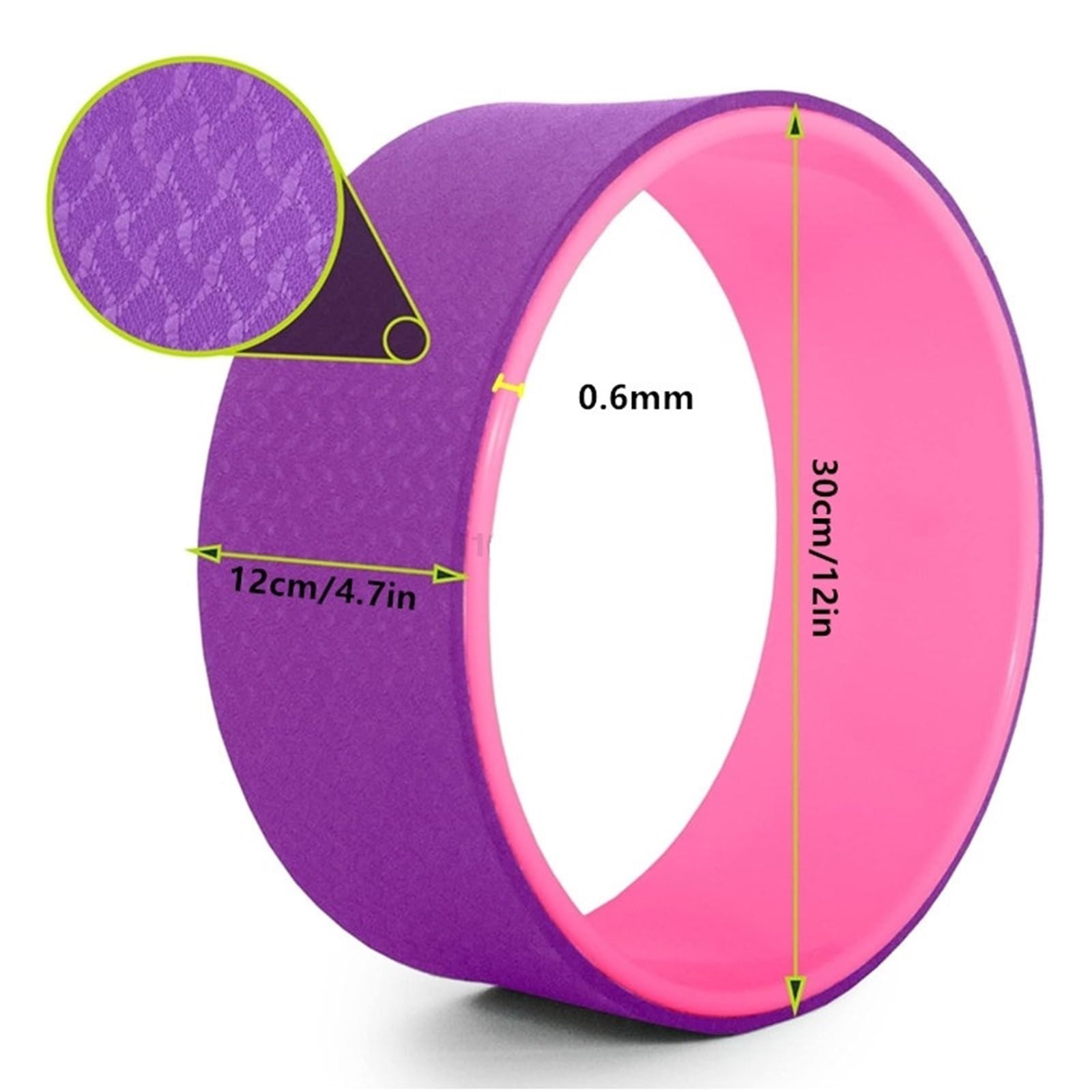 Ruota Yoga Ruota for Yoga da 12 Pollici, Rullo for la Schiena, massaggiatore for Tessuti Profondi, Attrezzatura for Stretching for alleviare Il Mal di, Posizioni rilassamento