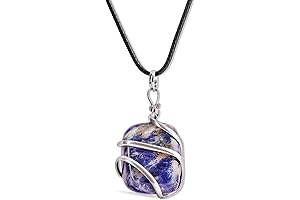 PYOR Real Sodalite Crystal Necklace for Healing and Prosperity