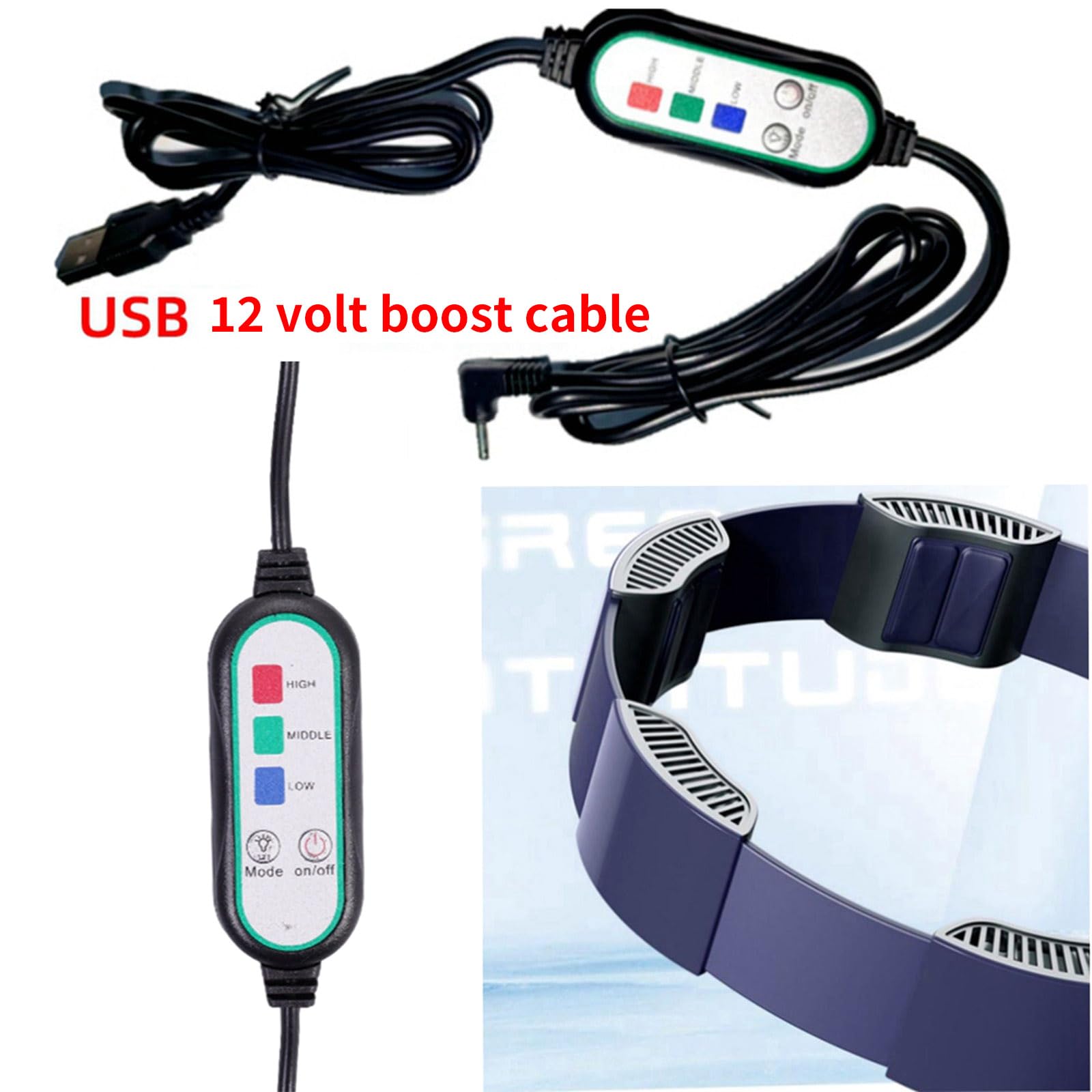 Ventilatore Portatile con Ricarica USB Soluzione Raffreddamento Facile Dispositivo Raffreddamento indossabile per Sport all ' Aperta e spostamenti quotidiani Ventola Ricaricabile Tramite USB