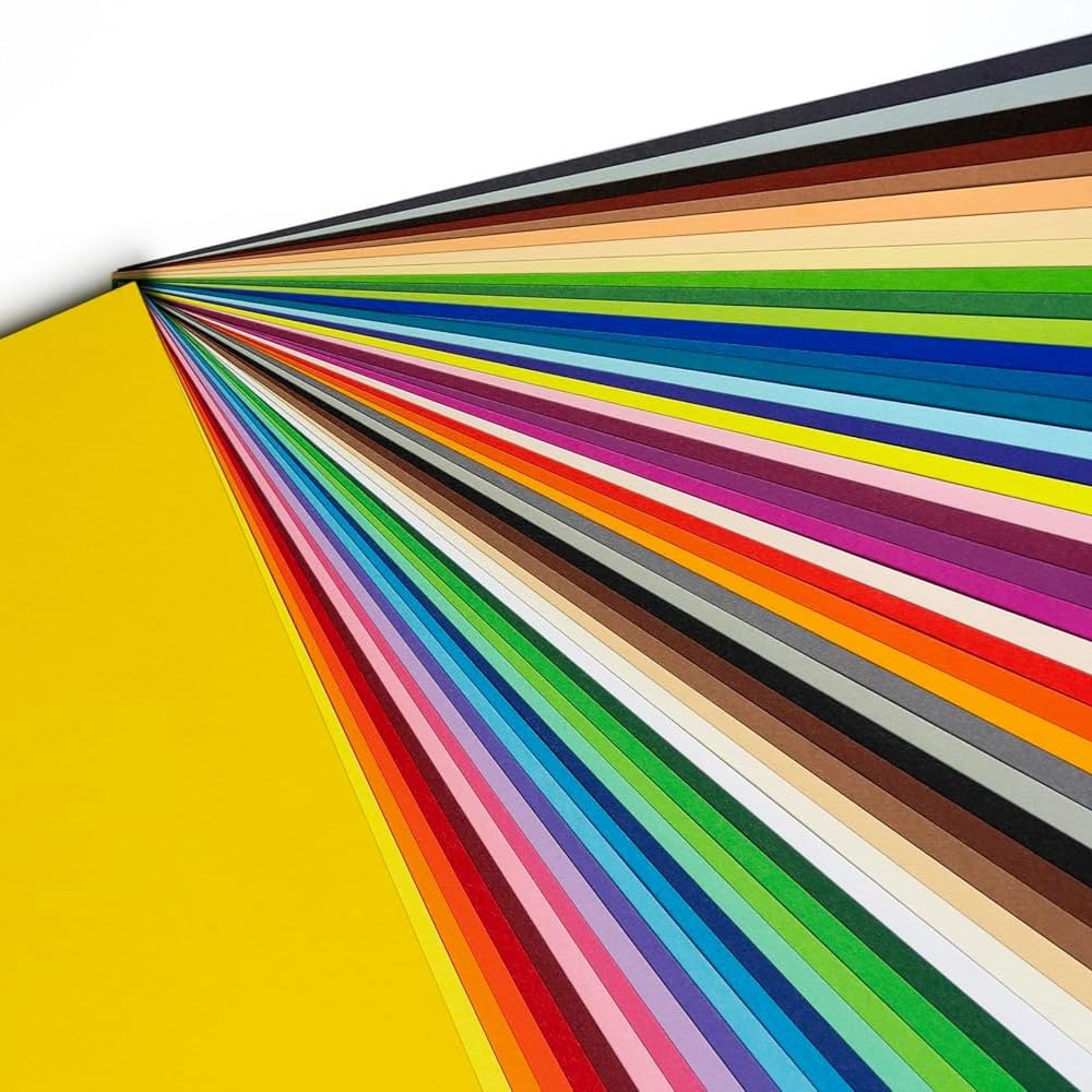 Hawksbill 130GSM A4 Coloured Paper Assorted 50 Pack for Origami Arts Craft Printing DIY & Office Use