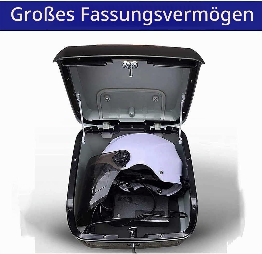 Topcase für Motorräder mit weichem Rückenlehne, abschließbarer Helmhalterung, hinterer Gepäckraum für Motorräder - hinterer Topcase für Mofas