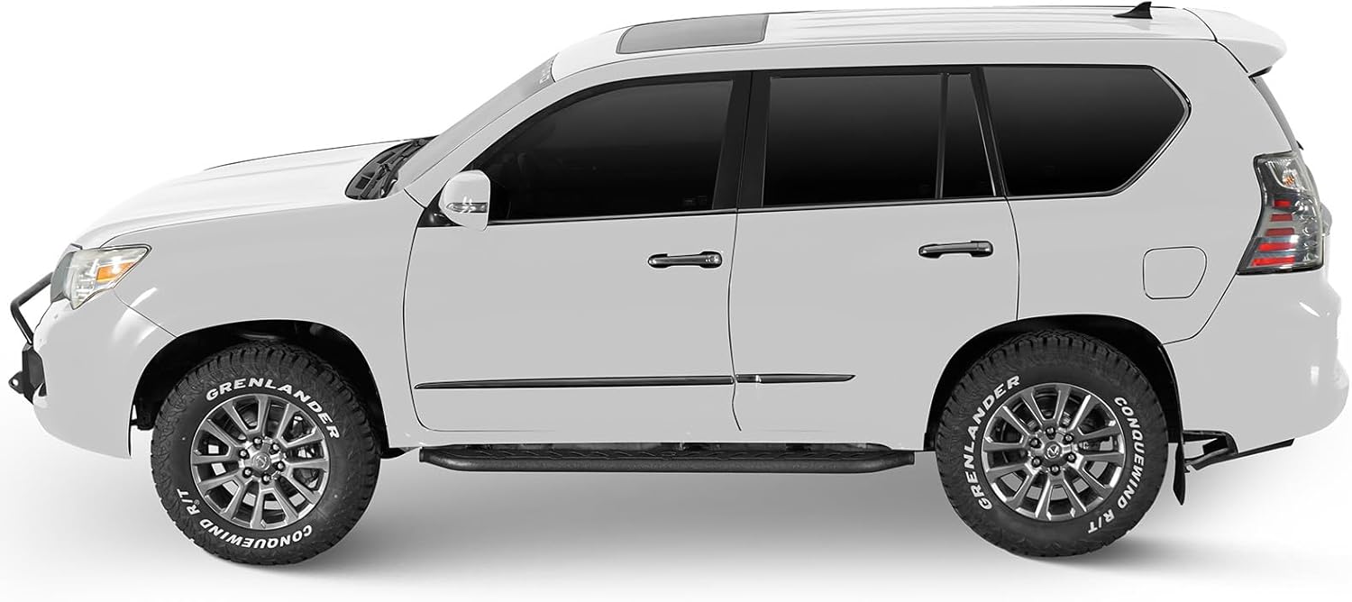 Hooke Road GX460 Running Boards Side Step Nerf Bars for 2010-2023 Lexus GX460, Steel Rock Sliders Guard with 7.5" Wide Non-Slip Foot Pedal